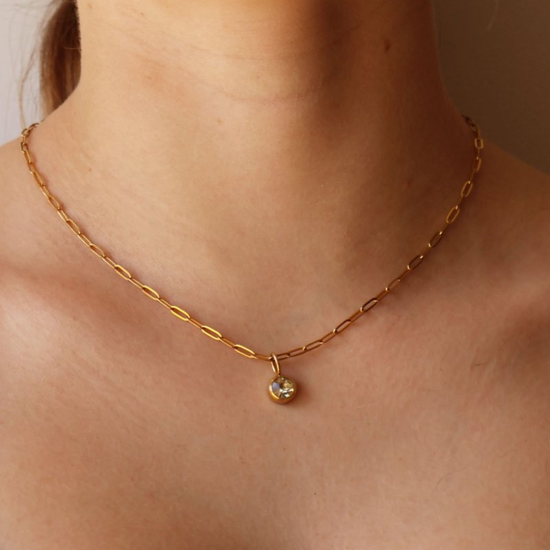 Penelope Birthstone Necklace Gold