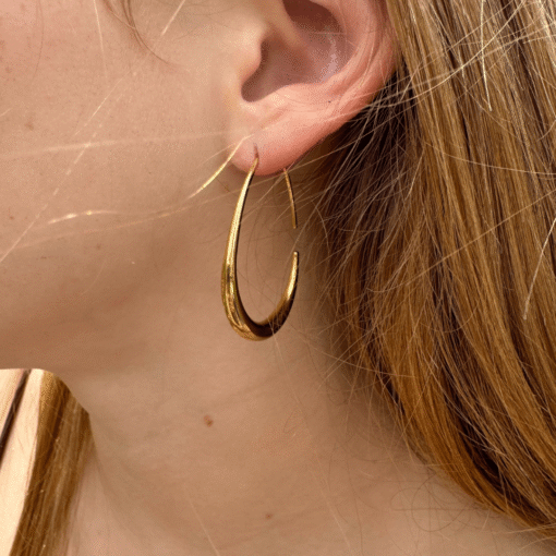 Oval Hoop Earrings - Image 3