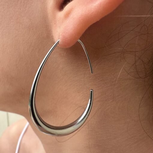 Oval Hoop Earrings - Image 4