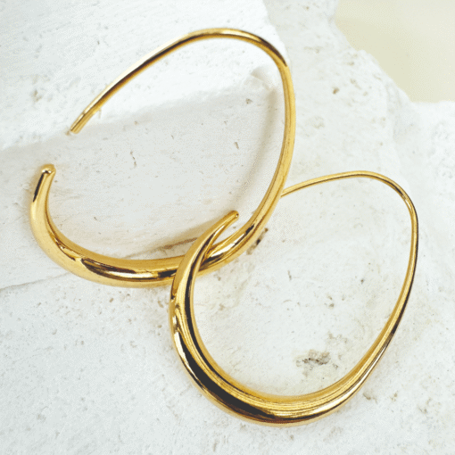 Oval Hoop Earrings - Image 2