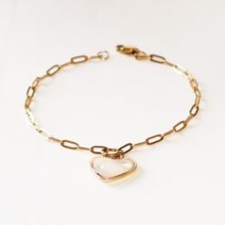 Paperclip Mother of Pearl Charm Bracelet