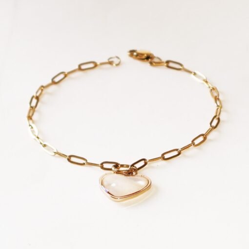 Paperclip Mother of Pearl Charm Bracelet