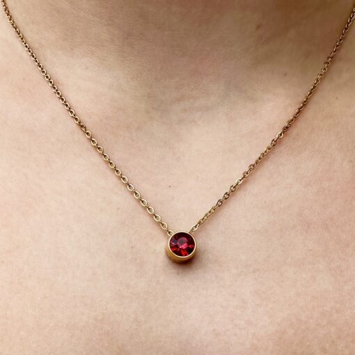 Rianna - Round Birthstone Necklace - Image 3