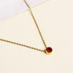 Rianna - Round Birthstone Necklace