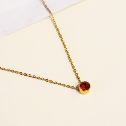 Rianna - Round Birthstone Necklace