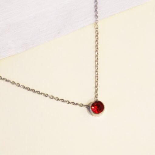 Rianna - Round Birthstone Necklace - Image 5