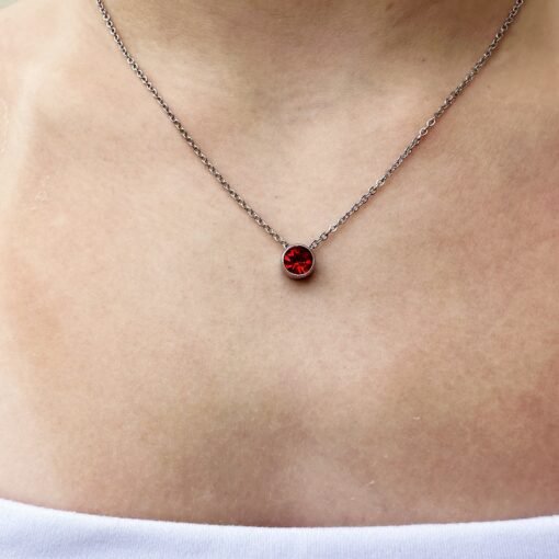Rianna - Round Birthstone Necklace - Image 4