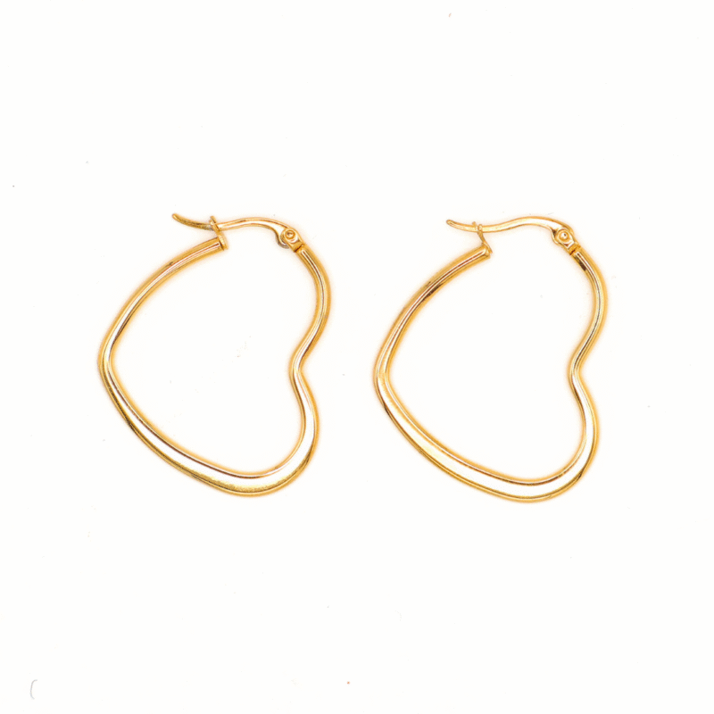 Sweetheart Hoop Earrings Gold