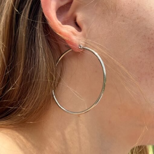 Thin Hoop Earrings - Image 3