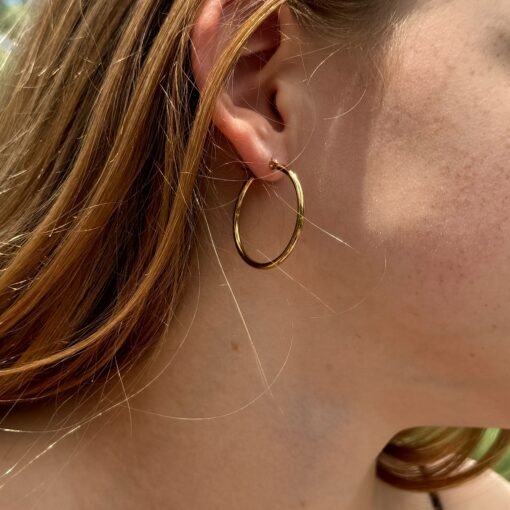 Thin Hoop Earrings - Image 5