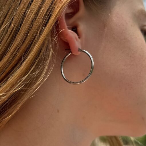 Thin Hoop Earrings - Image 6