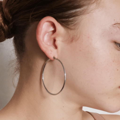 Thin Hoop Earrings - Image 4