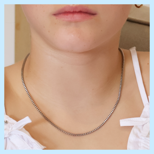 Box Chain Necklace Silver - Image 2