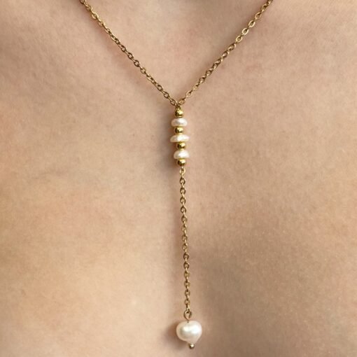 Callie - Pearl Lariat Necklace - Image 2