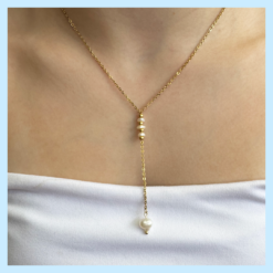 Callie - Pearl Lariat Necklace