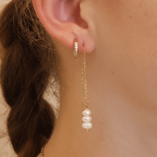 Rachel - Pearl Threader Earrings