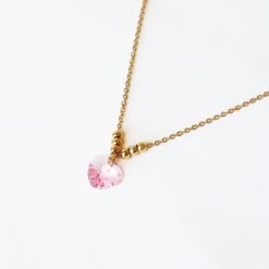 Deanna - Pink Swarovski Heart Necklace