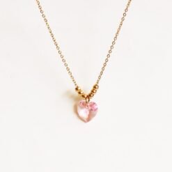Deanna - Pink Swarovski Heart Necklace