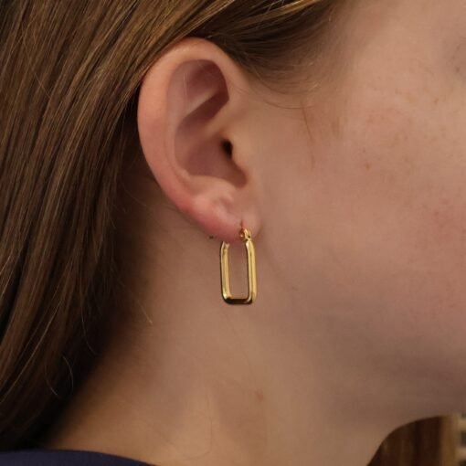 Rectangle Hoop Earrings - Image 3