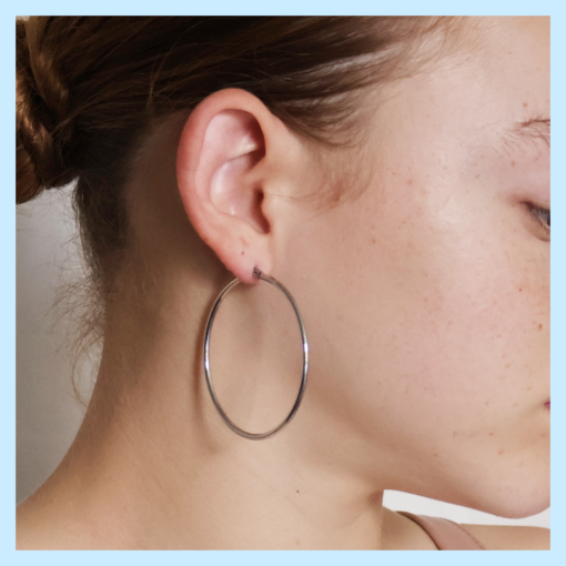 Thin Hoop Earrings - Image 5