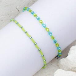 Paris Green Set - Beaded Bracelet