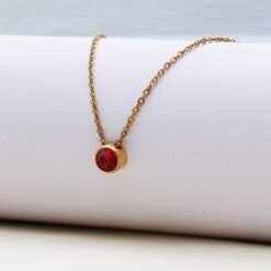Rianna - Round Birthstone Necklace