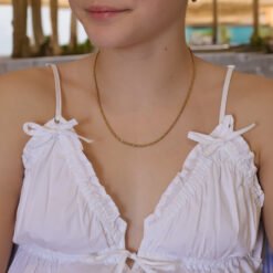An 18k gold PVD plated twisted rope chain necklace.