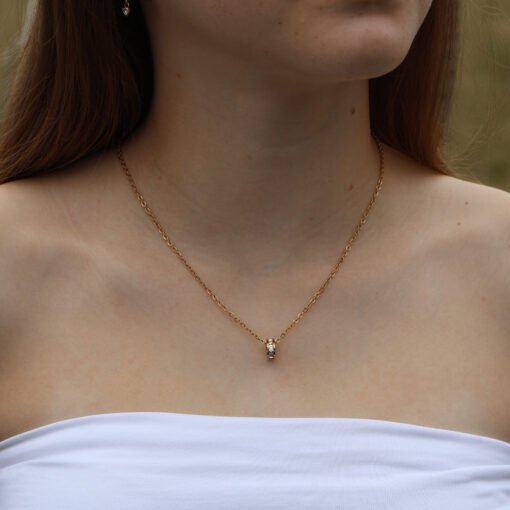 Cubic Zirconia Wheel Pendant Necklace - Image 2