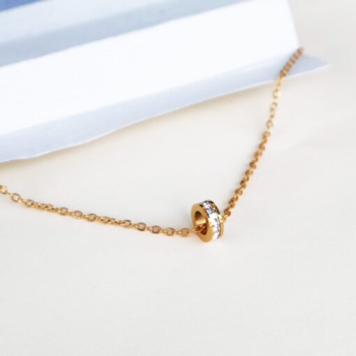 Cubic Zirconia Wheel Pendant Necklace