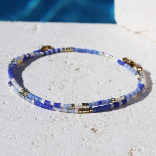 Maisie Blue Wrap - Beaded Bracelet - Image 6