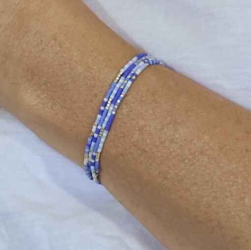 Maisie Blue Wrap - Beaded Bracelet - Image 2