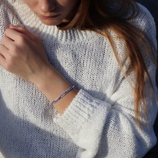 Maisie Blue Wrap - Beaded Bracelet - Image 3