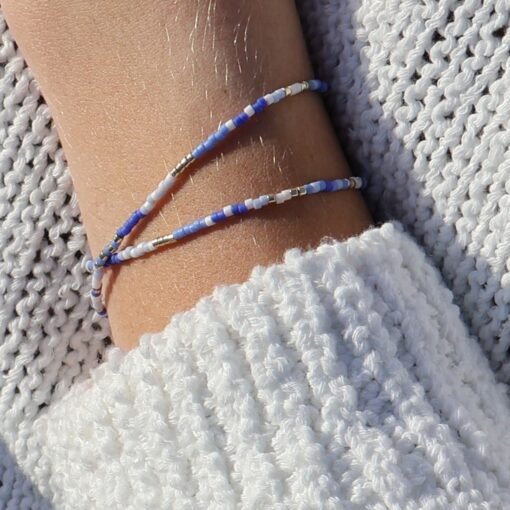Maisie Blue Wrap - Beaded Bracelet - Image 5