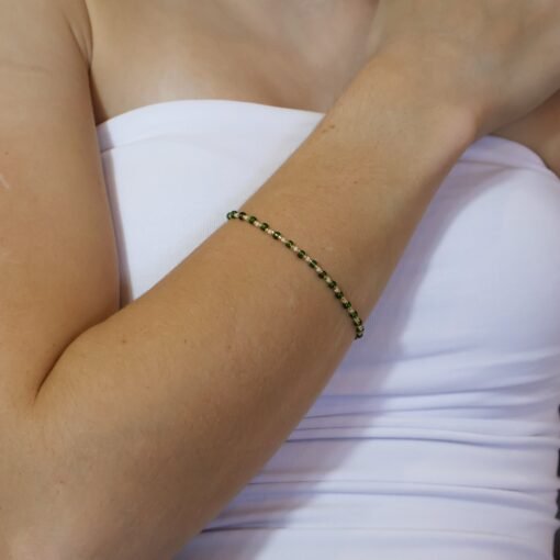 Emerald Cream - Beaded Bracelet - Image 2