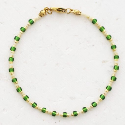 Emerald Cream - Beaded Bracelet - Image 4