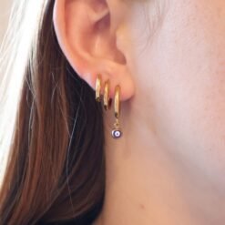 Alternative view of Evil Eye Hoop Earrings