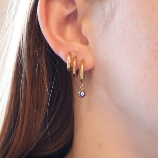 Evil Eye Hoop Earrings - Image 3