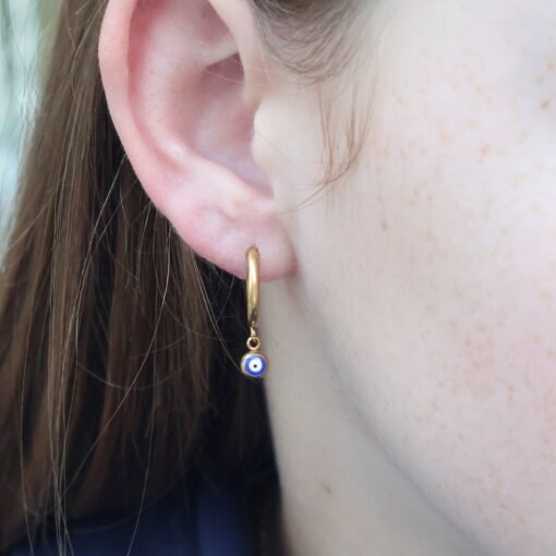 Evil Eye Hoop Earrings - Image 2