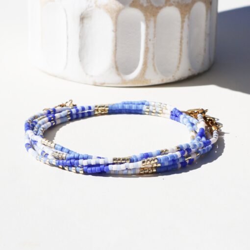 Maisie Blue Wrap - Beaded Bracelet