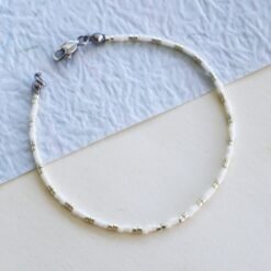 Silver White - Beaded Bracelet
