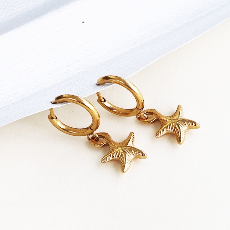 Starfish Hoop Earrings
