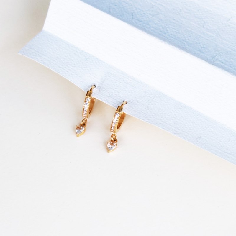 Starry Heart Hoop Earrings