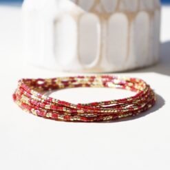 Elodie Red Wrap - Beaded Bracelet