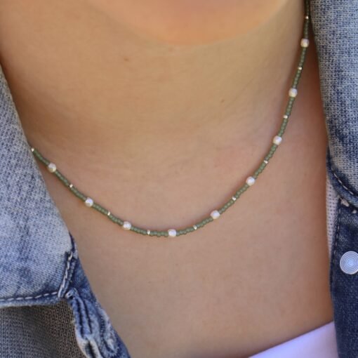 Sage Beaded Necklace - Image 3