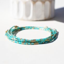 Zoey Turquoise Wrap - Beaded Bracelet