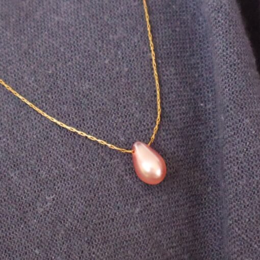 Pink Pearl Drop Necklace - Image 3
