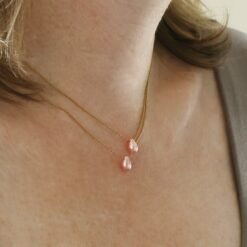 Alternative view of Pink Pearl Drop Necklace