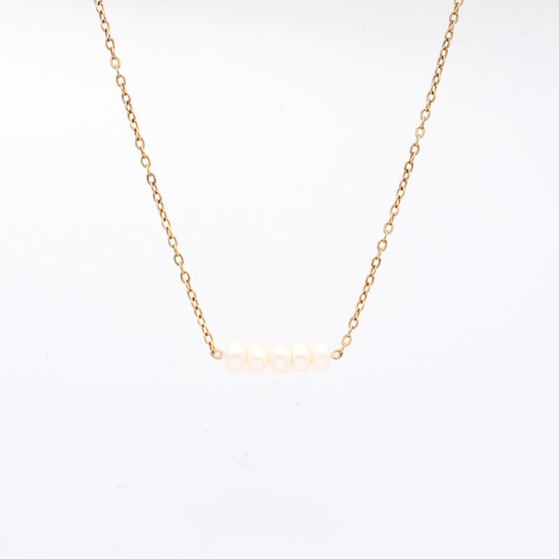 Mini Pearl Necklace Gold