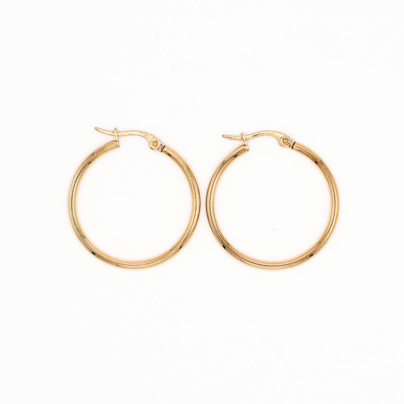 Thin Hoop Earrings Gold