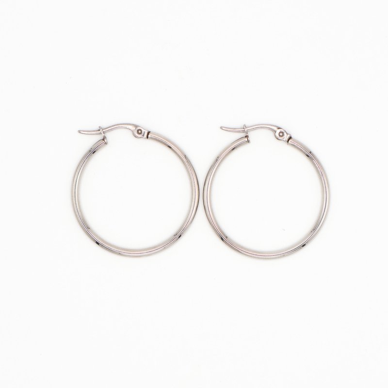 Thin Hoop Earrings Silver